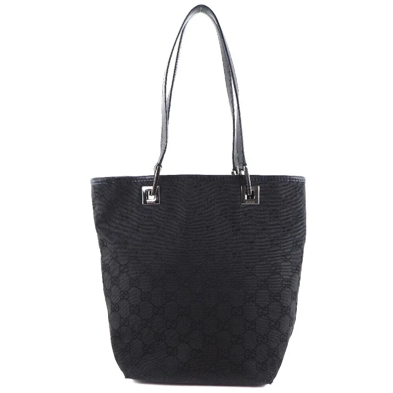 Women Gucci Sylvie bags with a crystal - embellished web stripeGucci 31244 GG Canvas Black Ladies HandBag