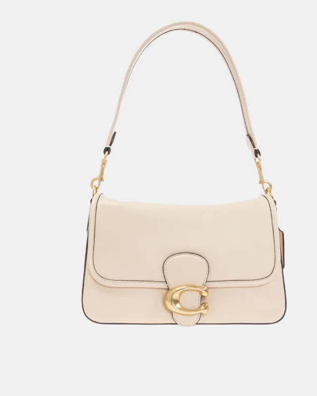 Coach tote bags with a double - handle and shoulder - strap option for easy useCOACH CREAM ‘SOFT TABBY’ SHOULDER BAG