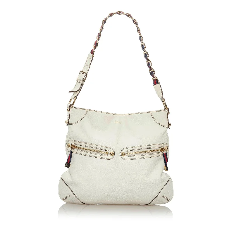 Ladies Gucci shoulder bags with a single - handle designGucci Capri Ranch Kid Leather Hobo Bag