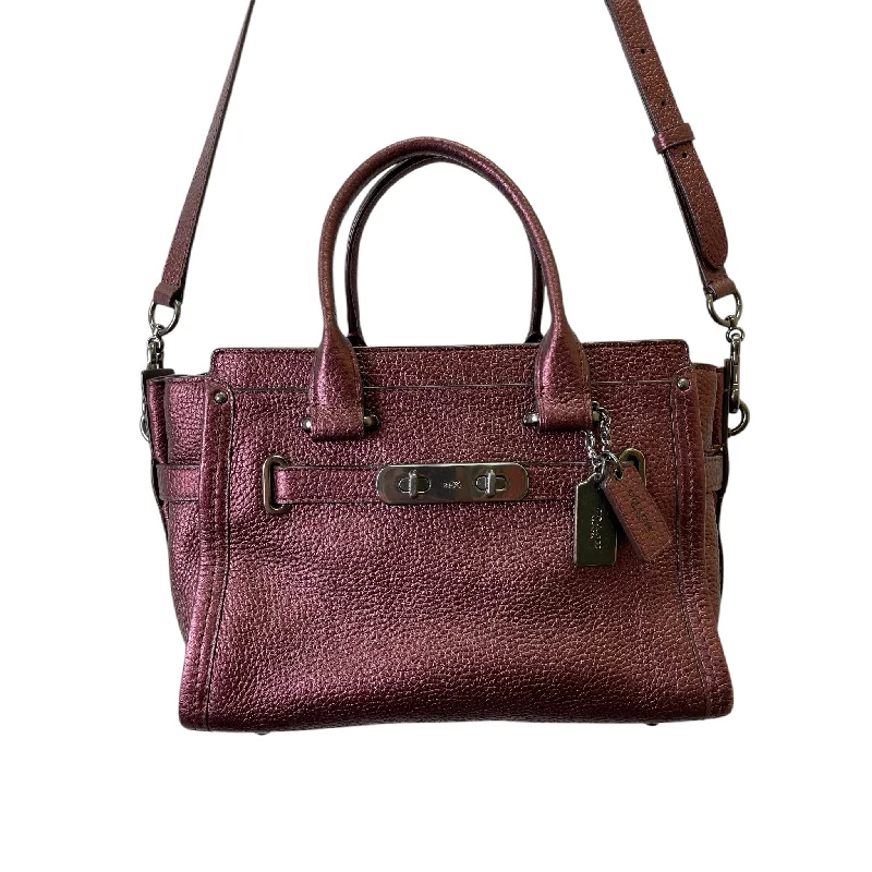 Coach backpacks with a padded back panel for comfort during long - term useHandbag Designer By Coach In Maroon, Size:Medium