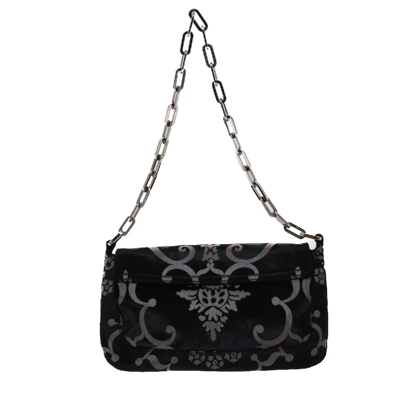 Ladies Gucci handbags with a detachable coin purse insideGucci Chain Shoulder Bag Velor Black 0013829  am4747