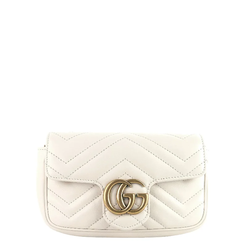 Women Gucci Sylvie bags with a monogram - embossed leatherMarmont Super Mini Calfskin Leather Bag