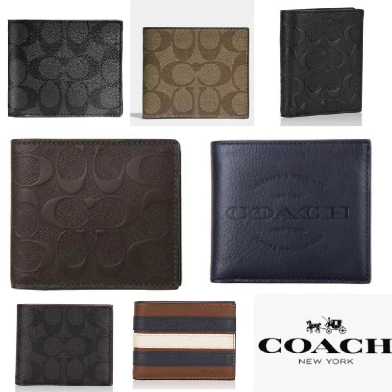 Coach crossbody bags with a keychain holder for practicalityCOACH Men Billfold with Id case /Coin Wallet Collection