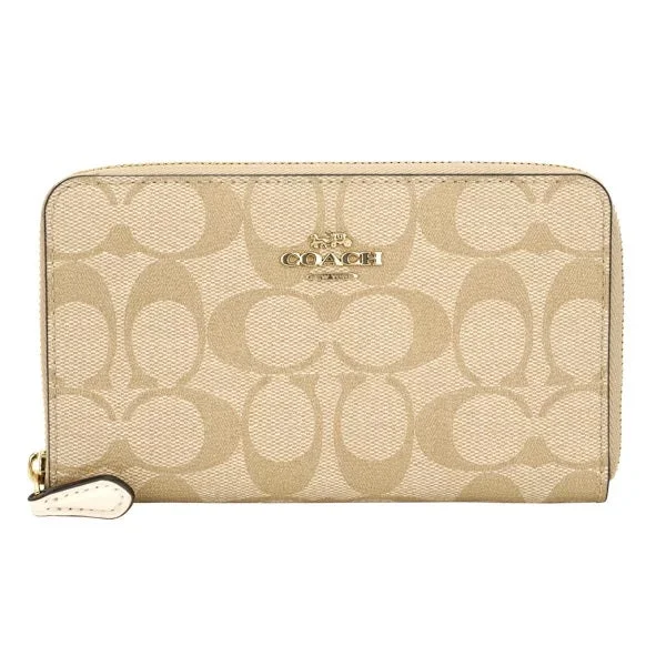 Coach handbags with a metal - framed clasp for durability and styleCoach 88913 Cross Grain Leather Medium Zip Bi-fold wallet