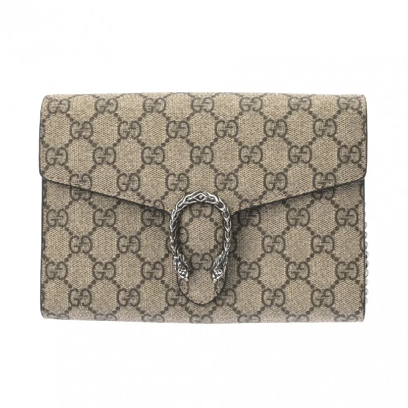 Women Gucci bags with a magnetic snap closure for easy accessGucci Gg Supreme Chain Wallet Beige/Pink