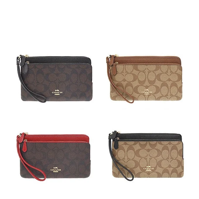 Coach bags with a zippered interior pocket for separating itemsCOACH C5576/5610 double zip wallet/wristlet