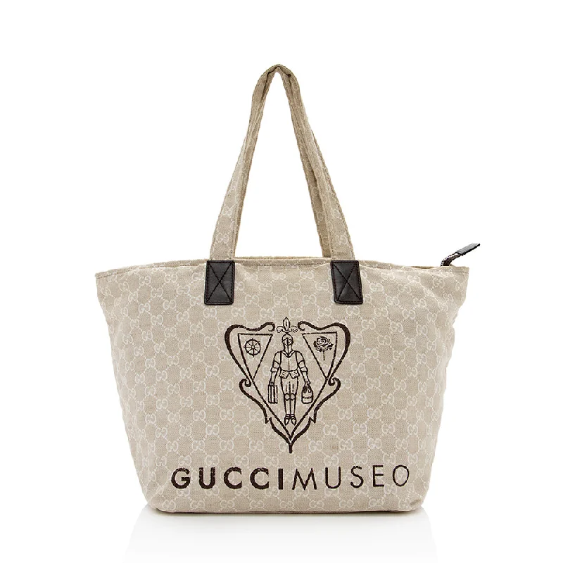 Gucci handbags for women with a back - zip pocketGucci Canvas Museo Tote