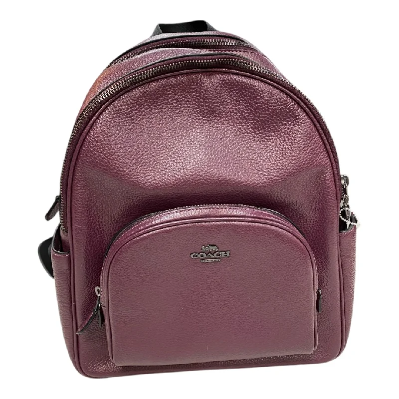 Coach handbags with a perforated leather detail for a breathable and unique designBackpack Designer By Coach, Size: Large