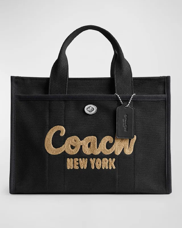 Coach bags with a back - zip pocket for storing valuables securelyLogo Canvas Cargo Tote Bag