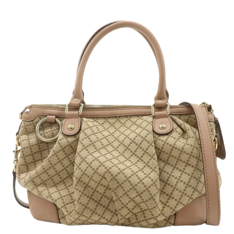 Ladies Gucci Dionysus bags with a star - shaped charmGUCCI Diamante Sukey Canvas Leather 2Way Shoulder Bag 247902