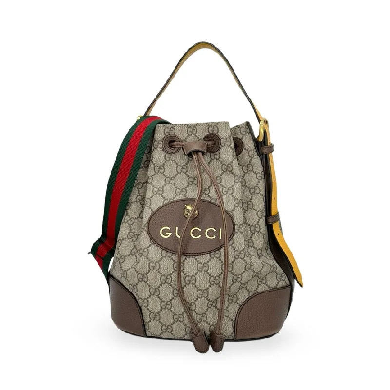 Women Gucci bags with a zip - around closure for securityGUCCI: GG Supreme Neo Vintage Bucket Backpack