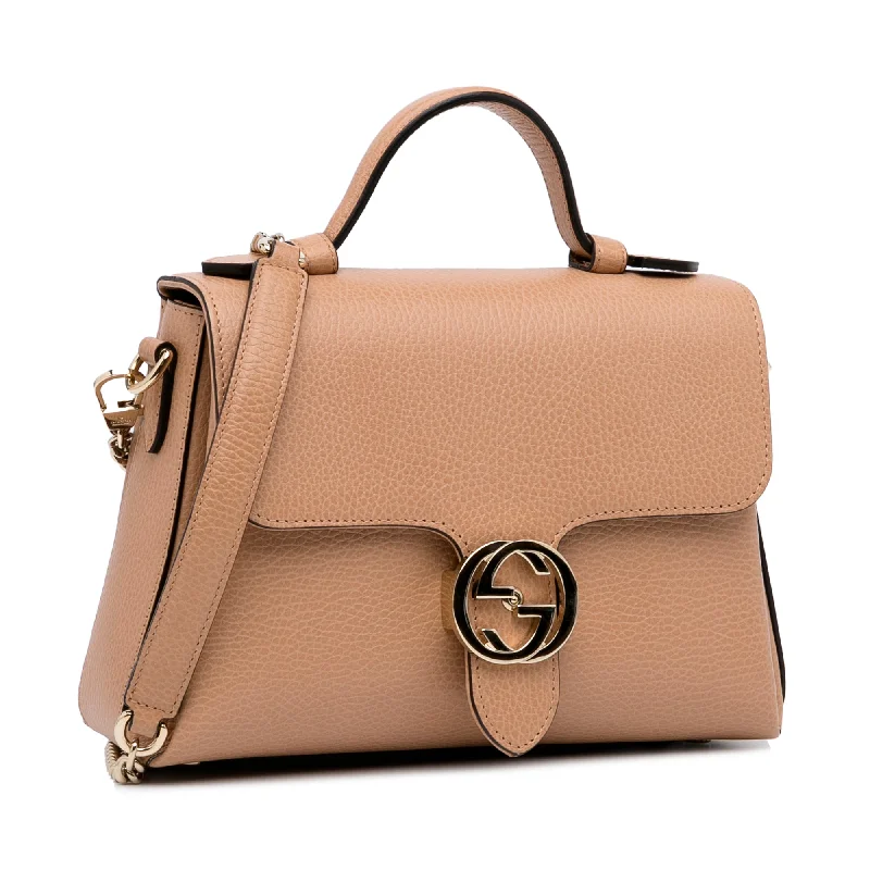 Gucci backpacks for women with a multi - pocket designGucci Interlocking G Brown Calfskin Dollar