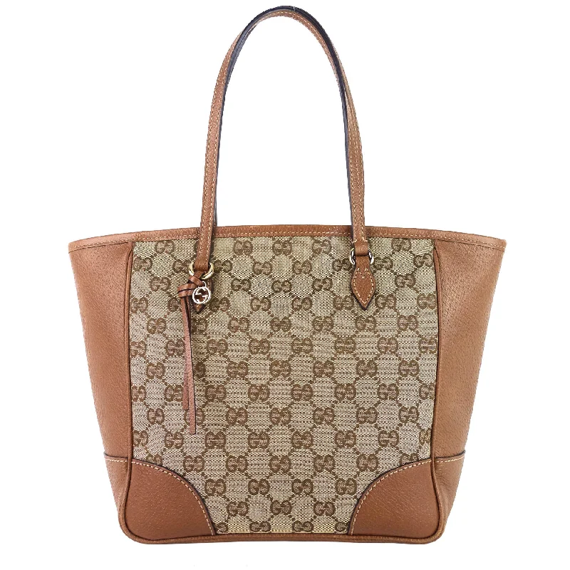 Ladies Gucci shoulder bags with a tassel decorationBree Small Monogram Canvas Tote Bag