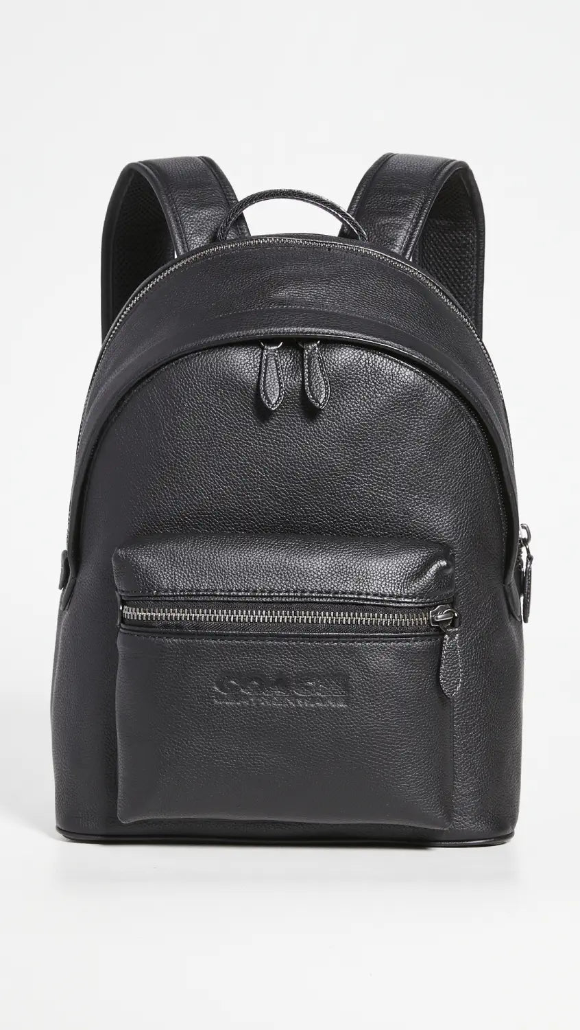 Coach Dempsey bags with a contrast - colored interior for visual interestCoach Charter Backpack in Refined Pebbled Leather