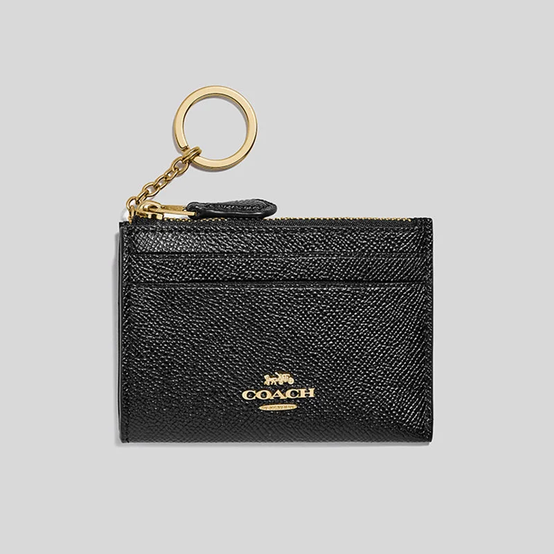 Coach Dempsey bags with a crystal - embellished C - logo for added luxuryCoach Mini Skinny Id Case Black 88250