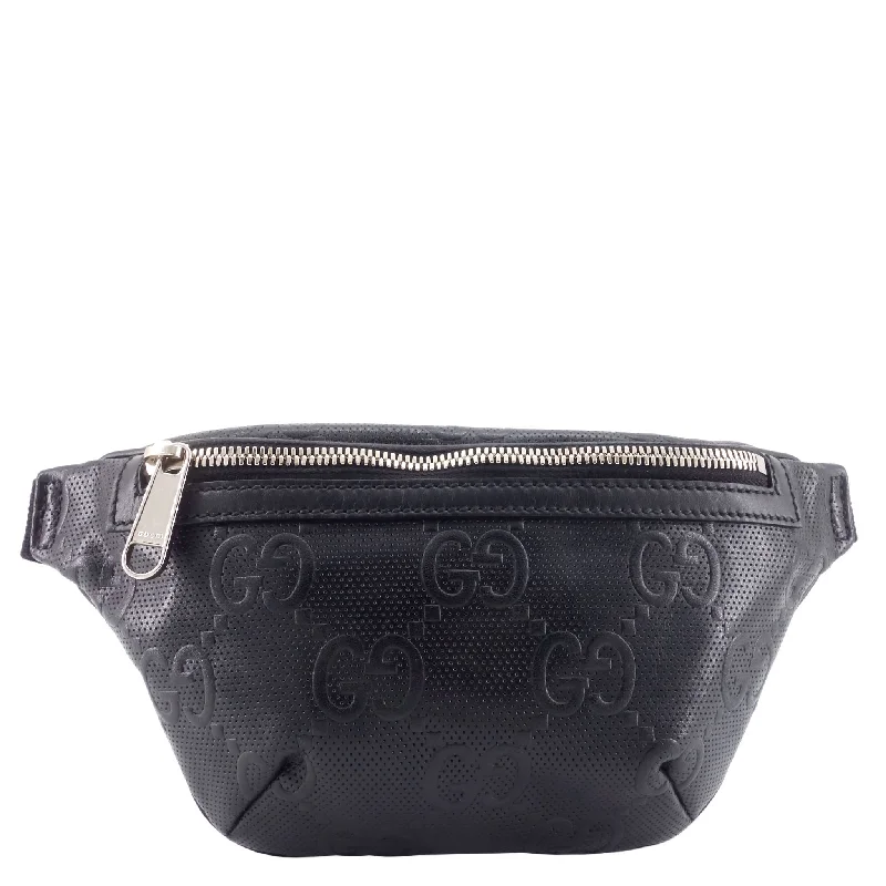 Women Gucci backpacks with a luxurious leather finishGG Embossed Leather Belt Bag