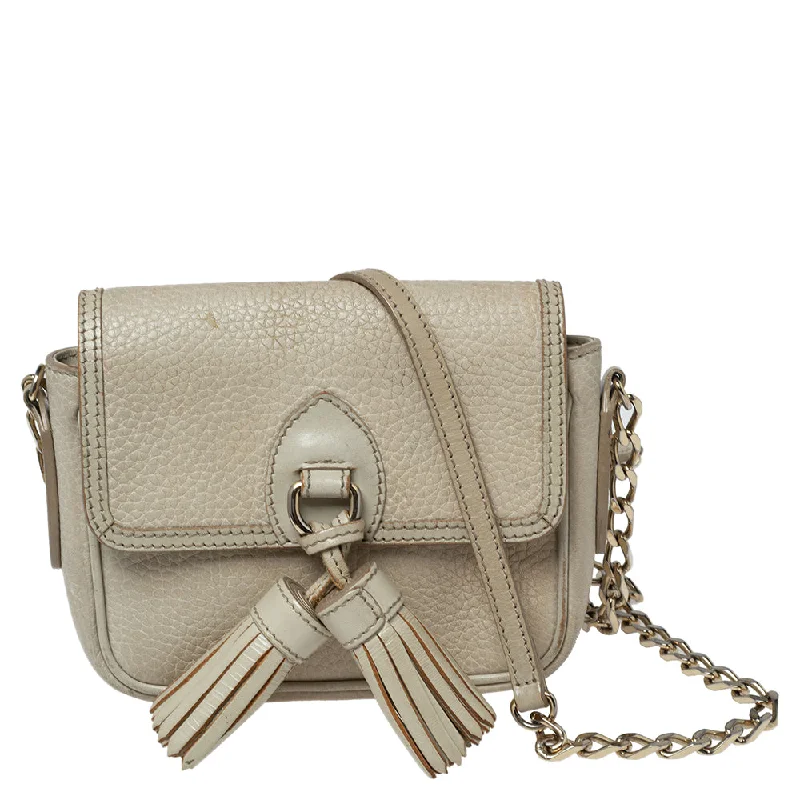 Minimalist Burberry Bags for a Sleek LookBeige Leather Tassel Crossbody Bag