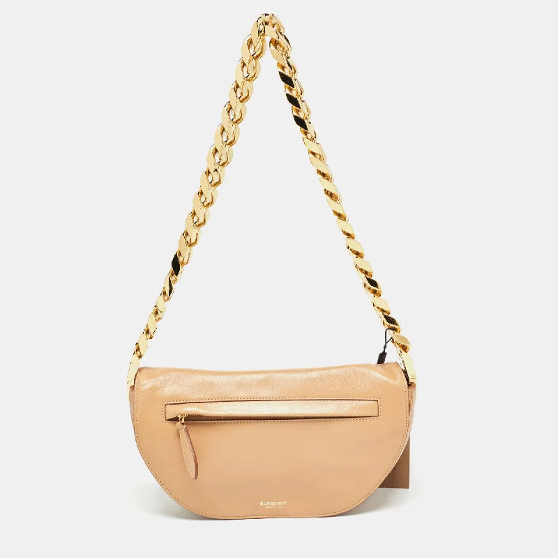 Minimalist Burberry Bags for a Sleek LookBeige Soft Leather Small Olympia Bag