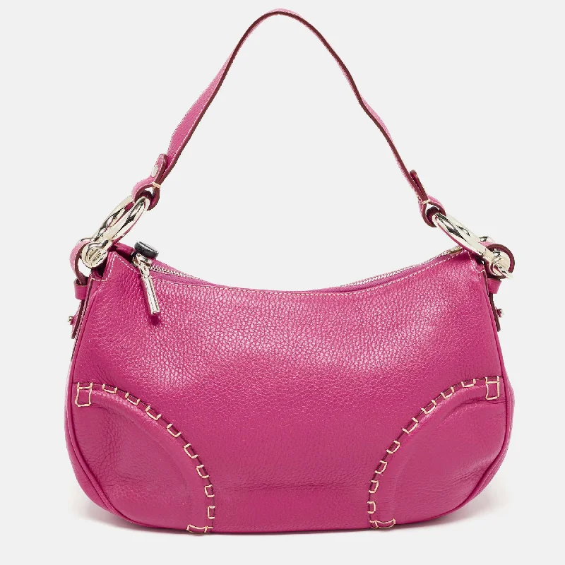 Sustainable and Ethical Burberry Bags for Conscious ConsumersDark Pink Leather Shoulder Bag