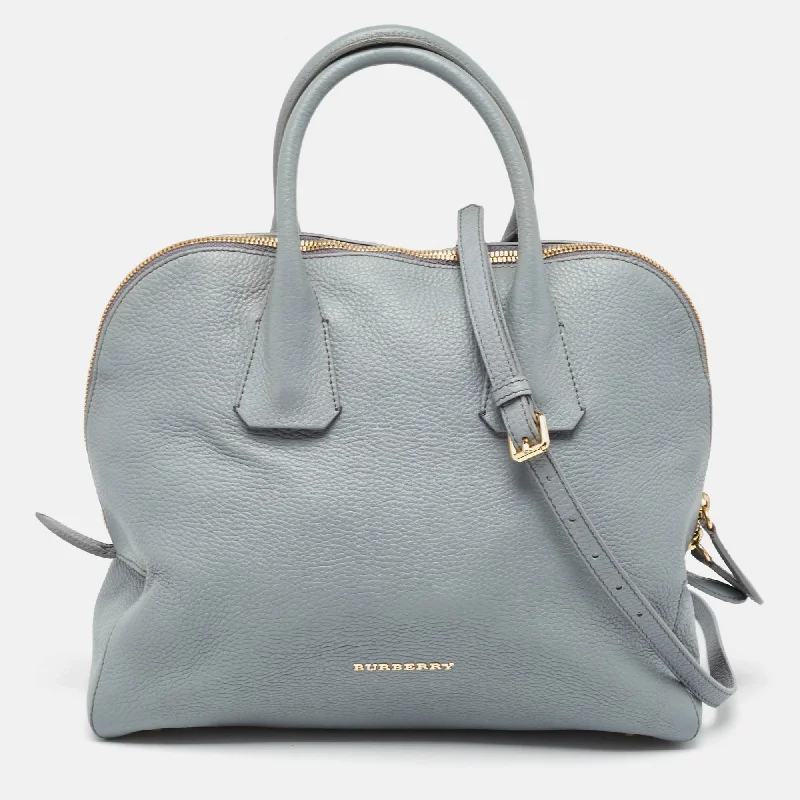 Burberry Bags with Signature Check Pattern in New ShadesLight Blue Leather Greenwood Satchel