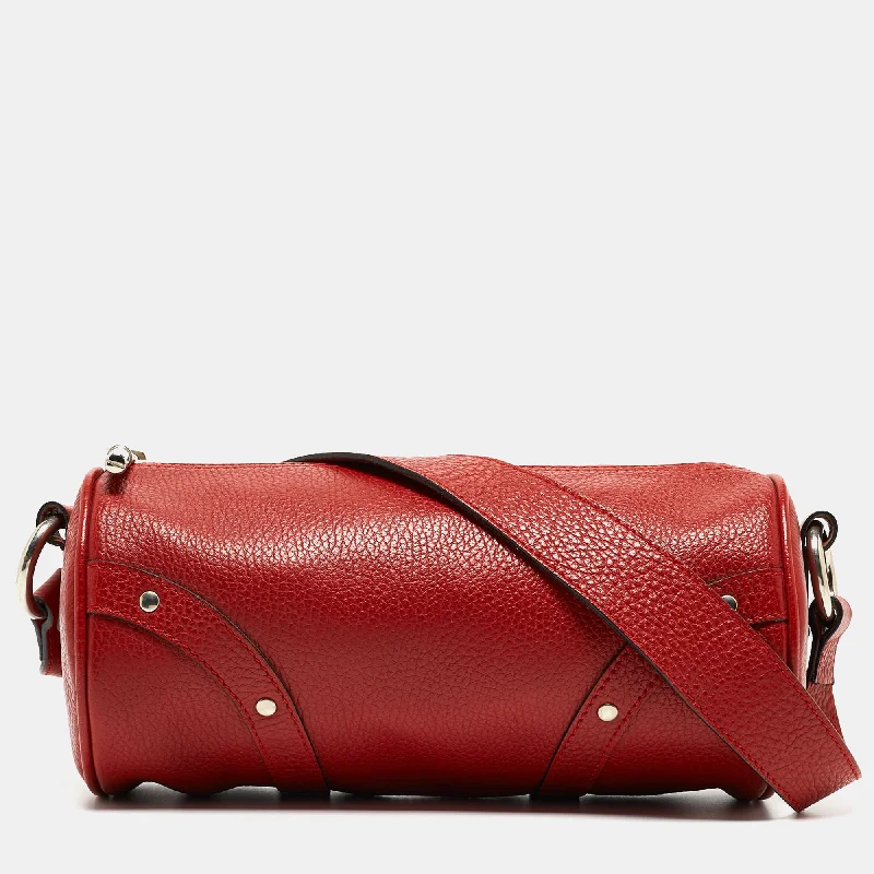 Sporty Burberry Bags for Athletic ActivitiesRed Leather Barrel Bag