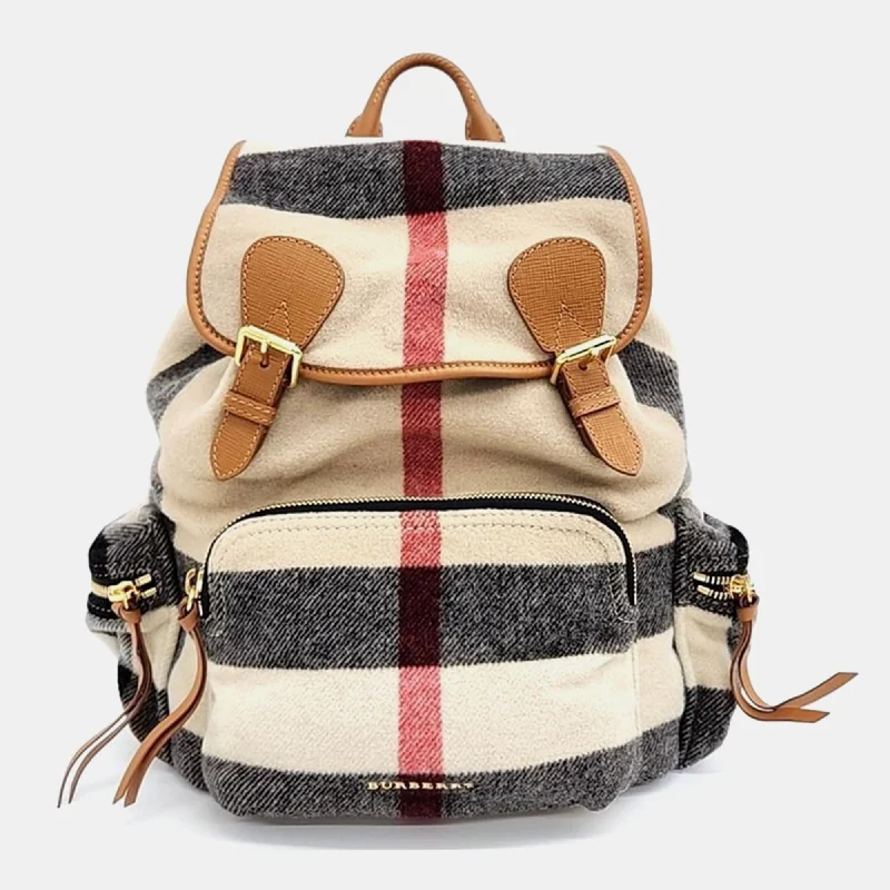 Burberry Bags with Reflective Elements for SafetyMulticolour Wool and Leather  Rucksack Backpack