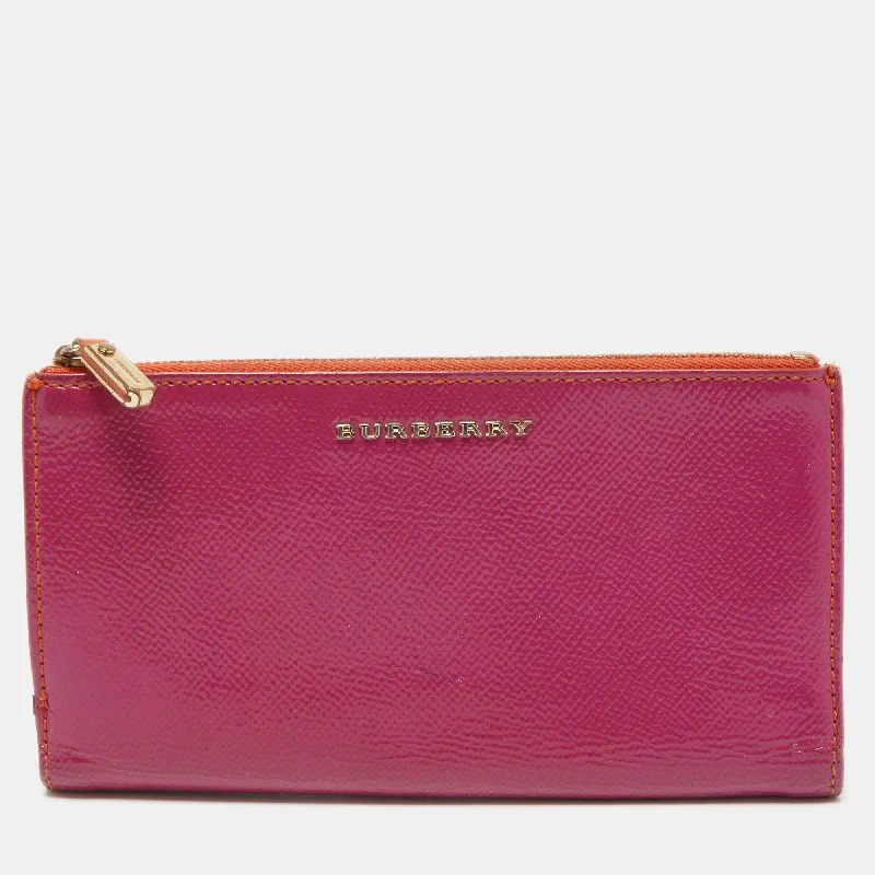 Burberry Bags with Magnetic Closures for Quick AccessMagenta Patent Leather Constantine Continental Wallet