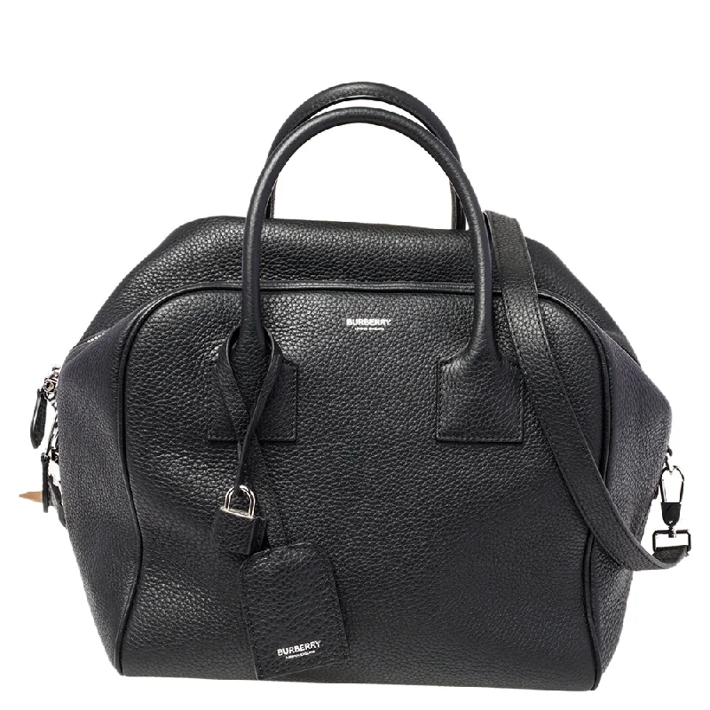 Statement - Making Oversized Burberry BagsBlack Leather Medium Cube Satchel