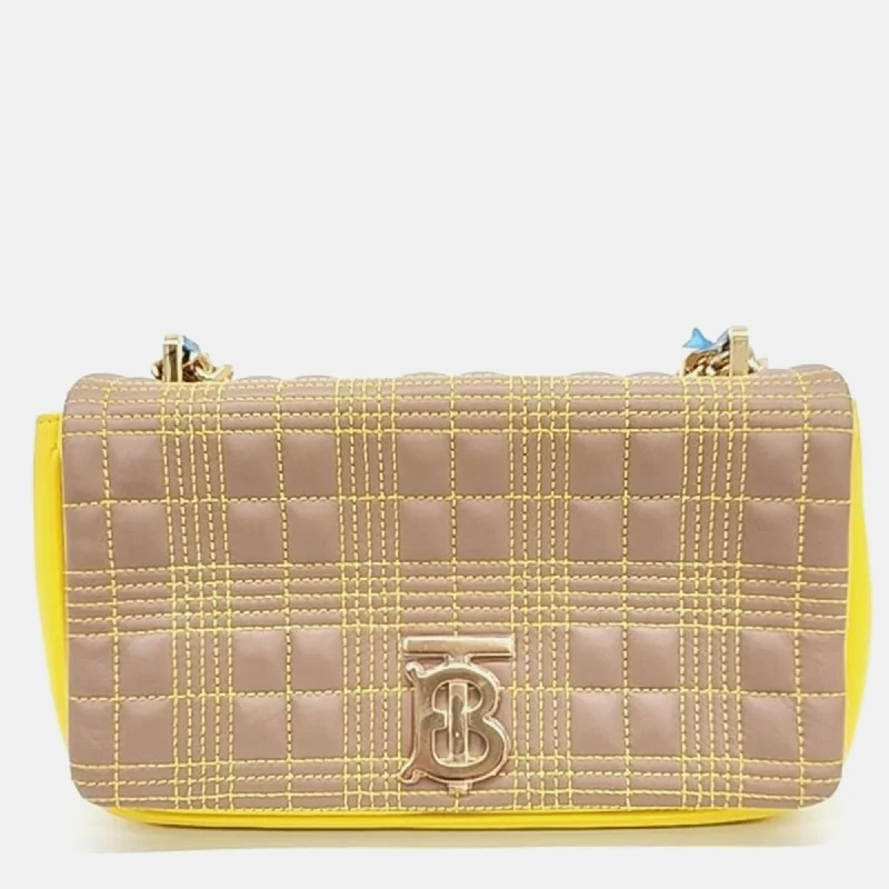 Two - Tone Burberry Bags for a Modern AestheticBeige Quilted Leather Small Lola Shoulder Bag