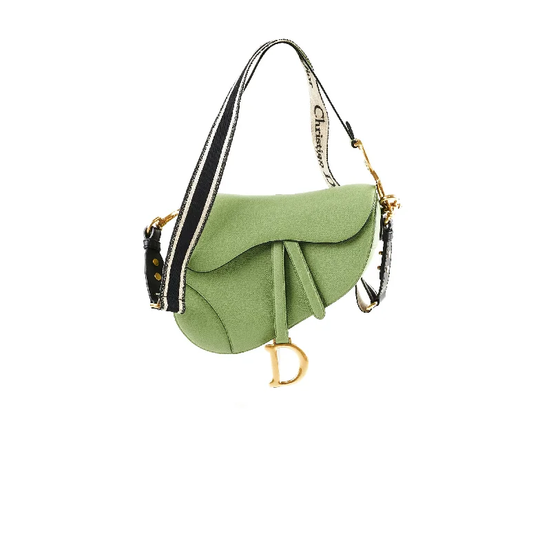 High - fashion Christian Dior bags with a geometric patternChristian Dior Saddle Bag Green