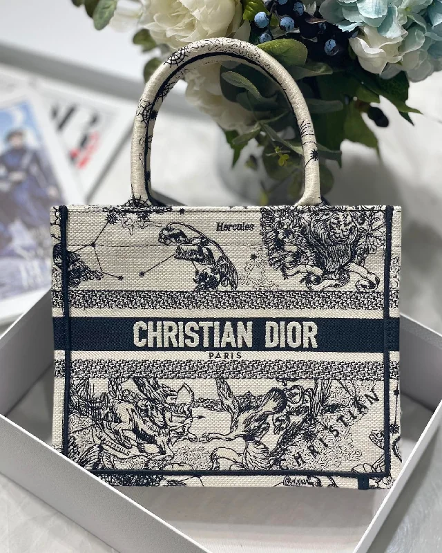 Luxury Christian Dior crossbody bags with a chain - link strapChristian Dior Small Book Tote White