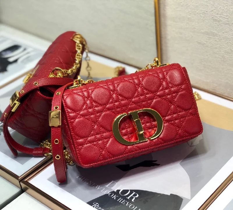 Trendsetting Christian Dior crossbody bags with a colorful strapChristian Dior Small Caro Bag Red For Women