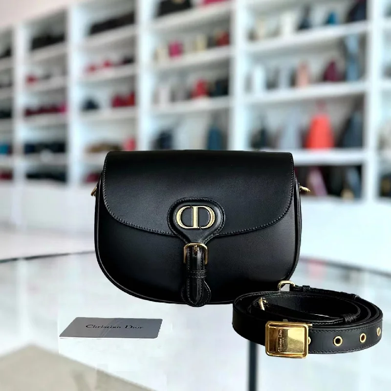 Trendsetting Christian Dior crossbody bags with a colorful strapBobby Medium Smooth Calfskin Black GHW