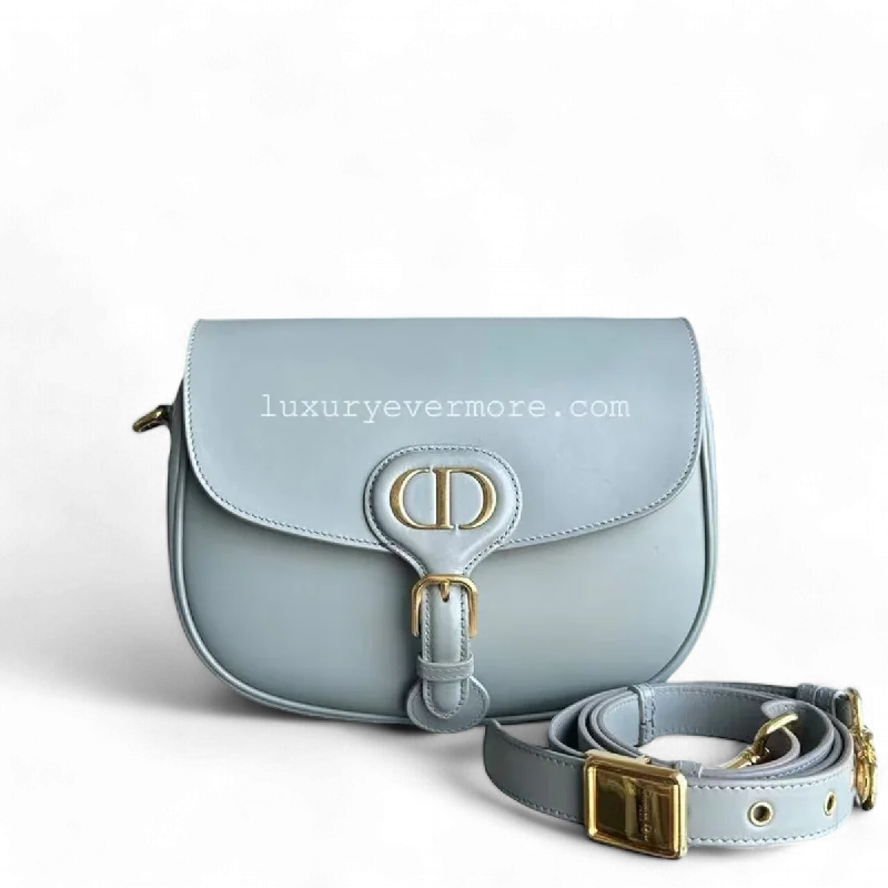 Christian Dior backpacks with a sleek, minimalist silhouetteDior Bobby Medium - Smooth Calfskin Grey Gray Golden Hardware