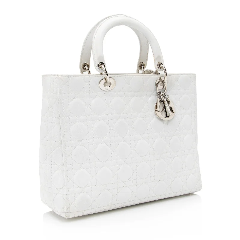 Luxury Christian Dior crossbody bags with a chain - link strapDior Lambskin Lady Dior Large Tote - FINAL SALE (SHF-23256)