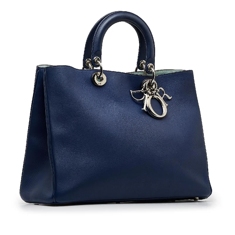 Christian Dior handbags with a snap - button closure and a decorative buckleDior Large Diorissimo Satchel (SHG-0Mi4eT)