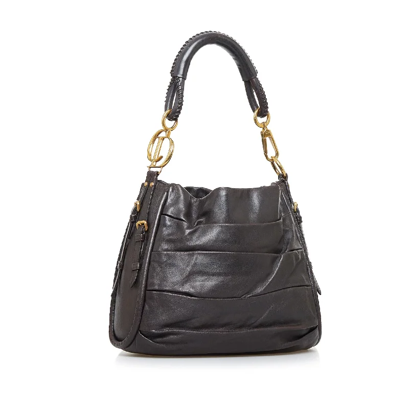 Christian Dior handbags with a back - pocket for quick storageDior Libertine Hobo Bag (SHG-Maay4L)