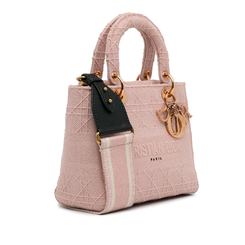 Christian Dior bags with a side - pocket for holding a water bottleDior Medium Cannage Lady D-Lite (SHG-d6xnhQ)