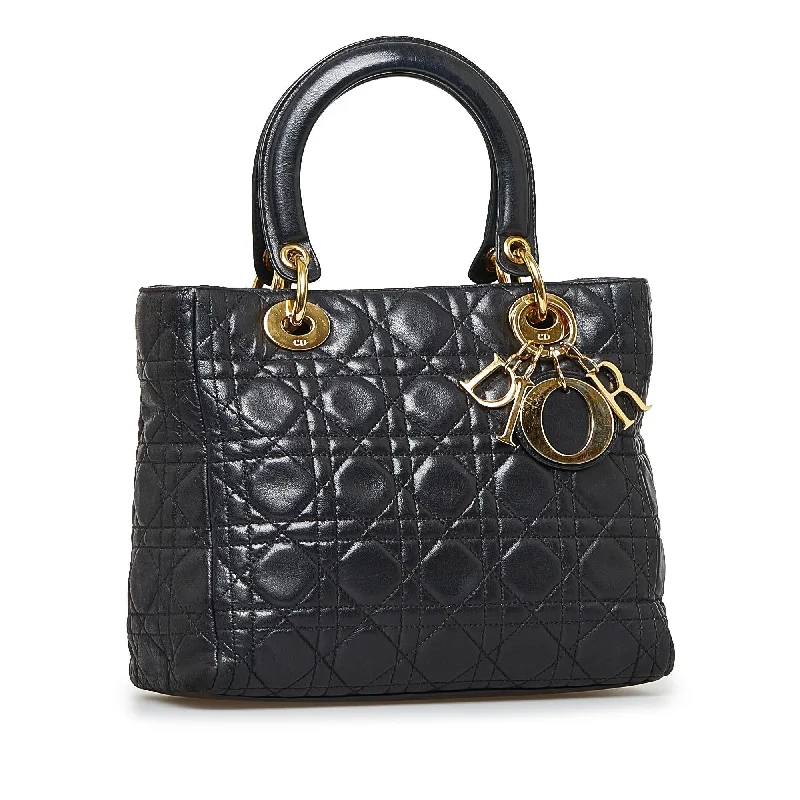 Luxury Christian Dior crossbody bags with a chain - link strapDior Medium Cannage Lady Dior (SHG-2V6ePn)