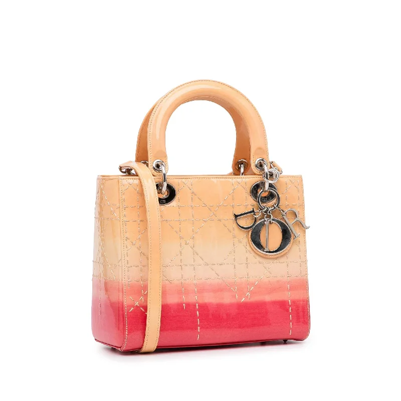 High - fashion Christian Dior bags with a geometric patternDior Medium Patent Ombre Cannage Lady Dior (SHG-jRDtNF)