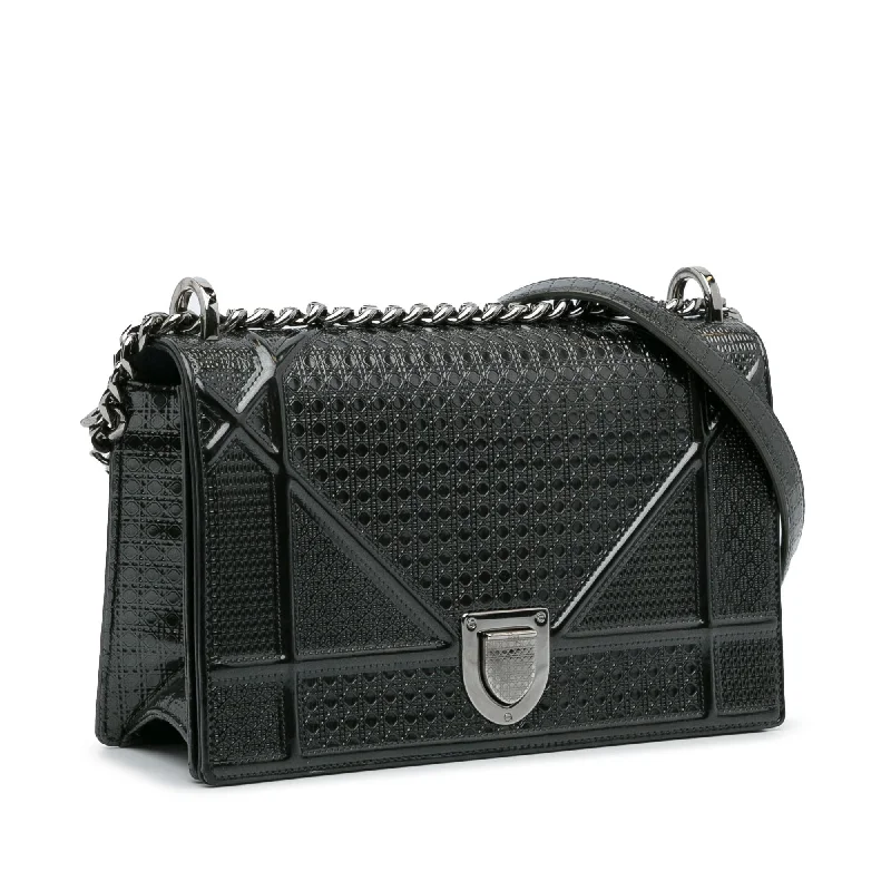 High - fashion Christian Dior bags with a geometric patternDior Microcannage Diorama Patent Leather Crossbody (SHG-HT2Mut)