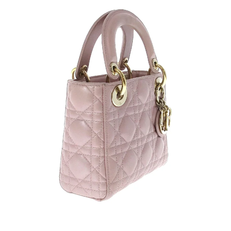 Christian Dior handbags with a back - pocket for quick storageDior Mini Cannage Lady Dior (SHG-mD2rDc)