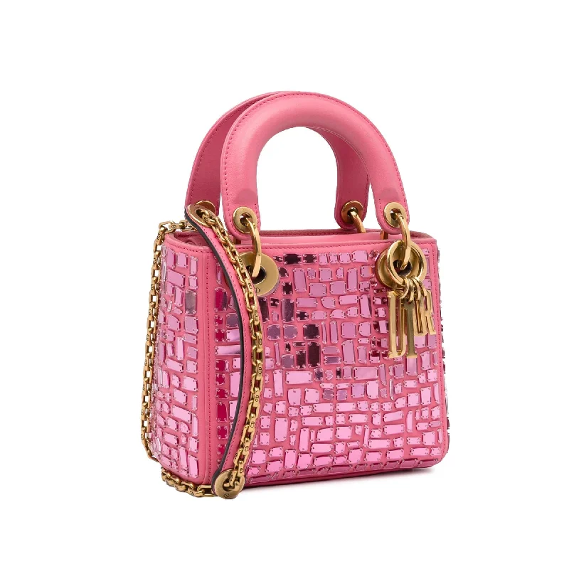 Christian Dior handbags with a removable shoulder strap for versatilityDior Mini Lady Dior Embroidered Mosaic of Mirrors (SHG-VLVCzG)