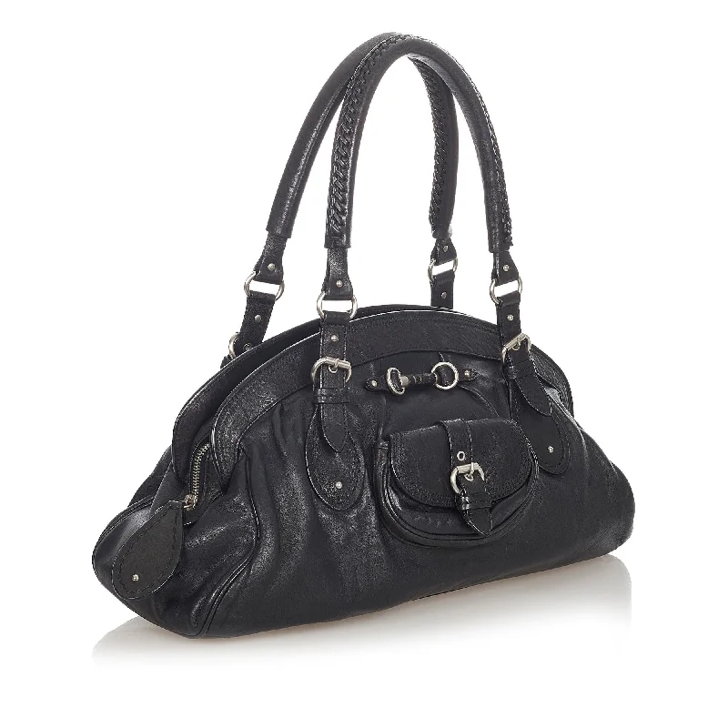 Christian Dior bags with a side - pocket for holding a water bottleDior My Dior Frame Leather Handbag (SHG-23644)