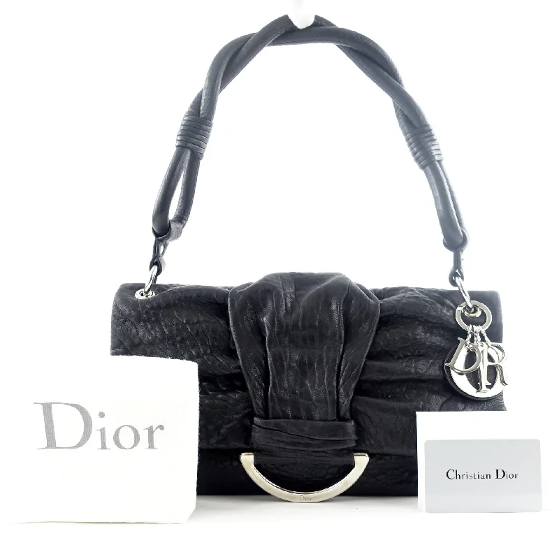 Christian Dior bags with a side - pocket for holding a water bottleDemi Lune Crinkled Leather Bag