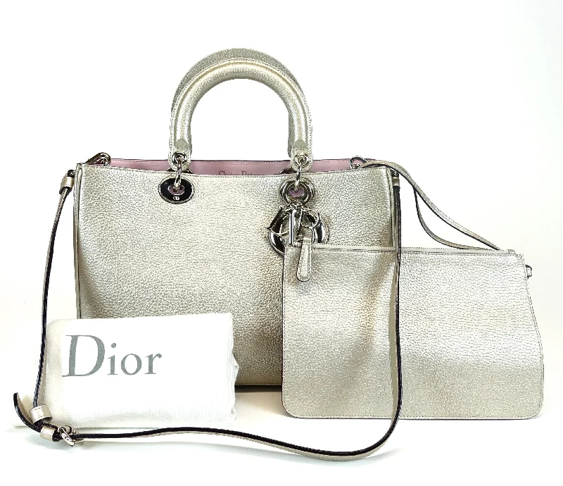 Contemporary Christian Dior handbags with a unique shapePebbled Leather Medium Bag with Zip Pouch