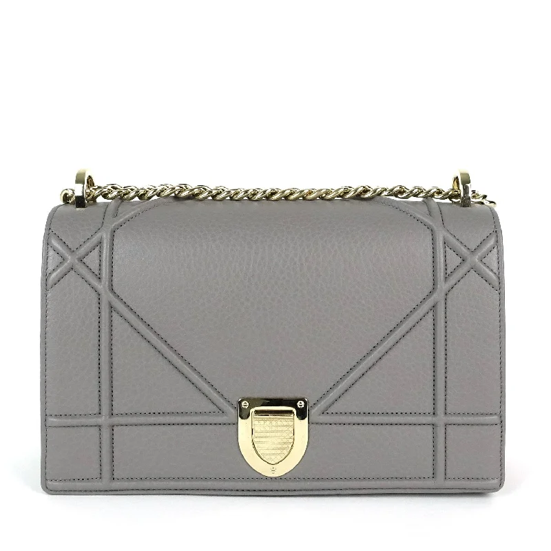 Christian Dior handbags with a snap - button closure and a decorative buckleDiorama Grained Calf Leather Medium Bag