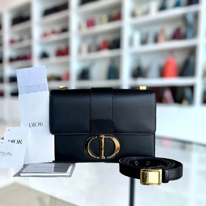 Christian Dior bags with a detachable coin purse inside*Full Set Receipt* Montaigne 30 Smooth Calfskin Black Golden Hardware