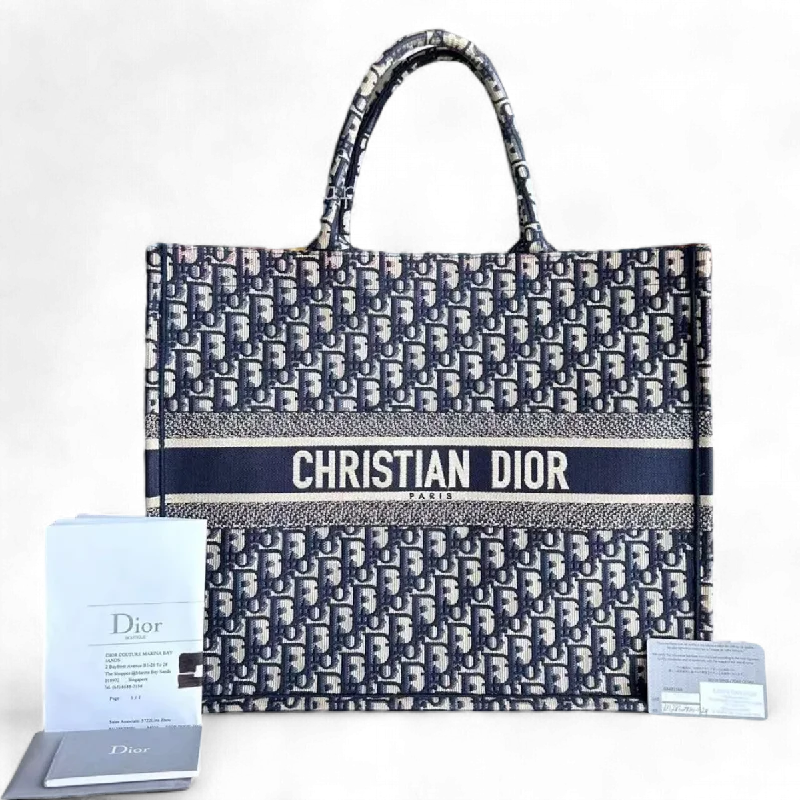 Christian Dior crossbody bags with a front - flap pocket for easy accessDior Book Tote - Large Canvas Monogram Dark Blue