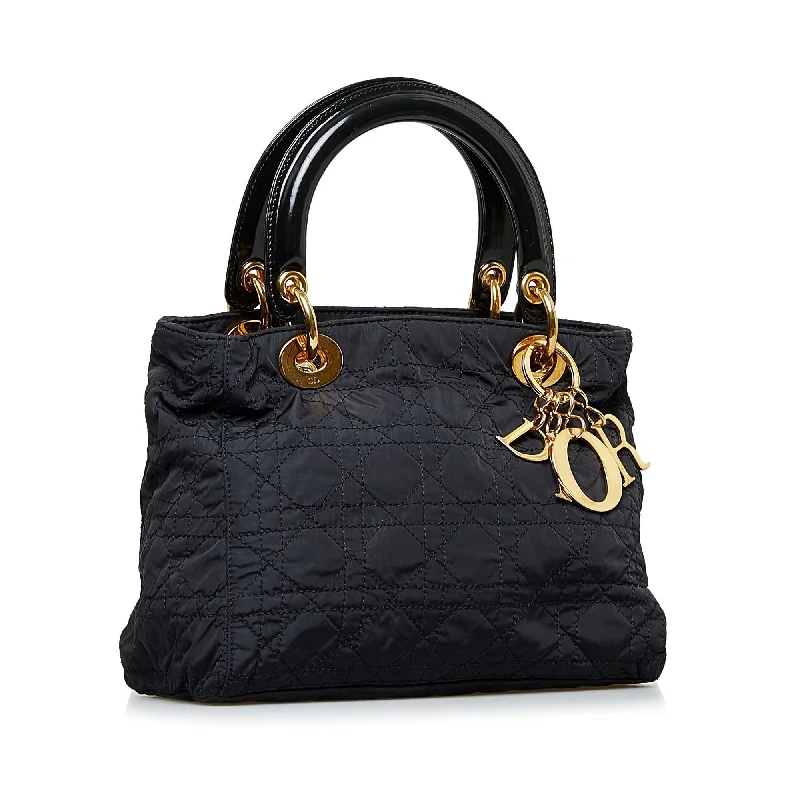 Christian Dior bags with a zip - top closure and multiple compartmentsDior Medium Cannage Nylon Lady Dior (86f2Wf)